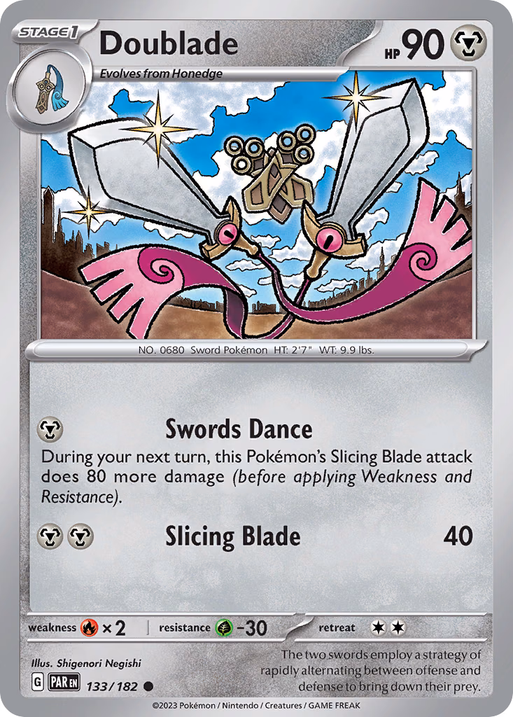 Doublade Pokemon card (133/182, Paradox Rift)