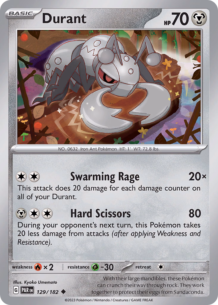 Durant Pokemon card (129/182, Paradox Rift)