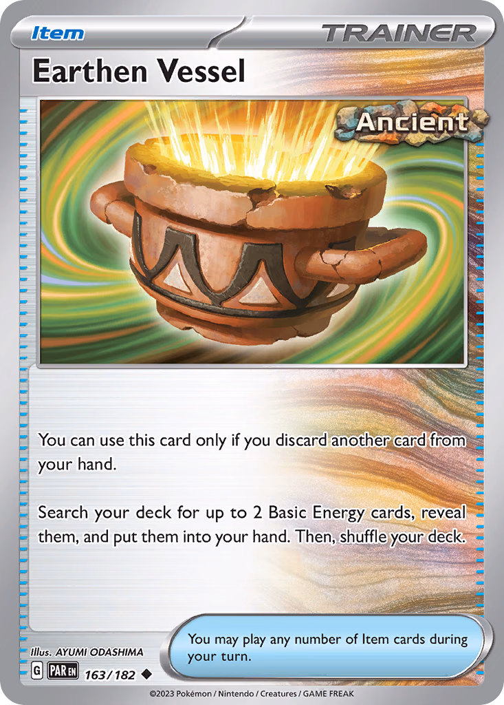Earthen Vessel Pokemon card (163/182, Paradox Rift)