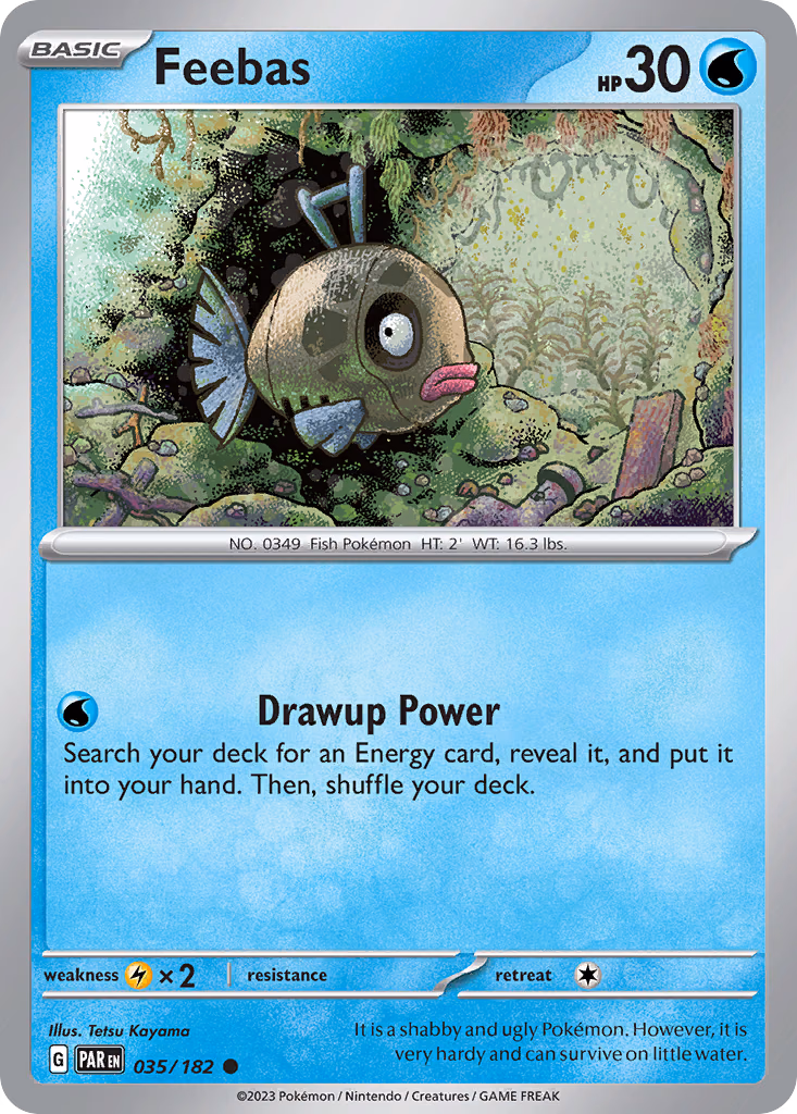 Feebas Pokemon card (035/182, Paradox Rift)