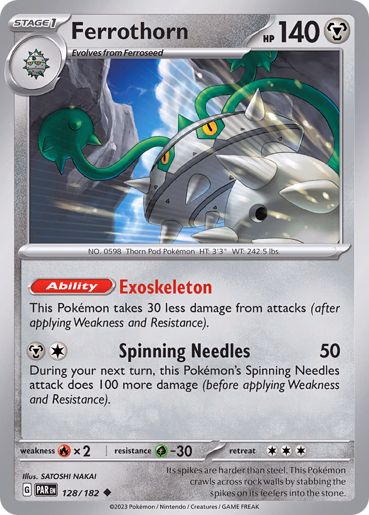 Ferrothorn Pokemon card (128/182, Paradox Rift)