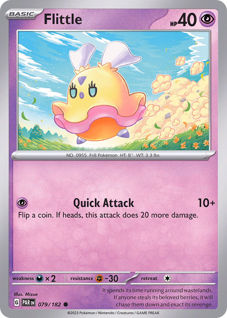Flittle Pokemon card (079/182, Paradox Rift)