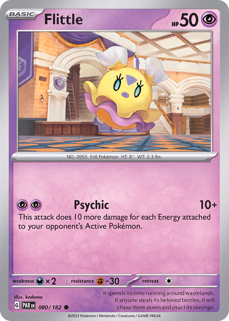Flittle Pokemon card (080/182, Paradox Rift)