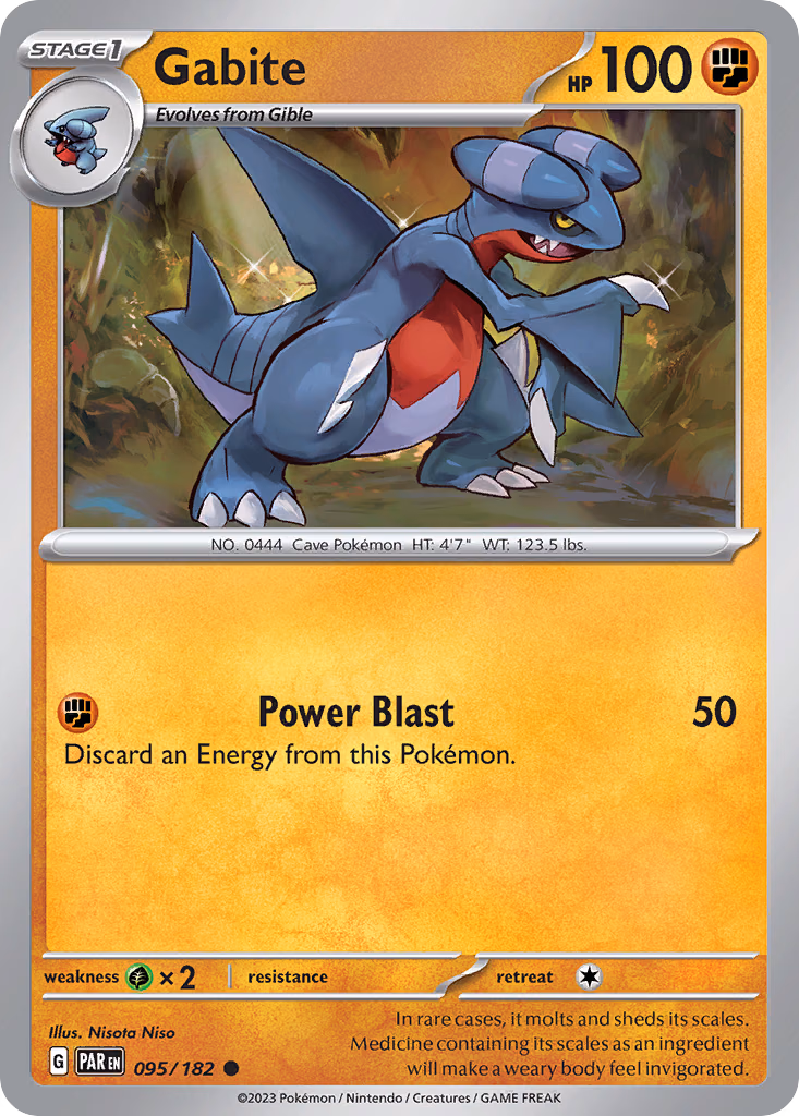 Gabite Pokemon card (095/182, Paradox Rift)