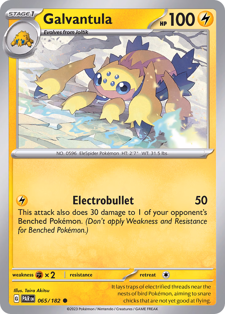 Galvantula Pokemon card (065/182, Paradox Rift)