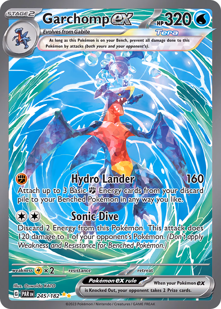 Garchomp ex Pokemon card (245/182, Paradox Rift)