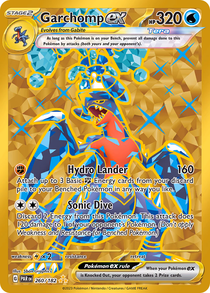 Garchomp ex Pokemon card (260/182, Paradox Rift)