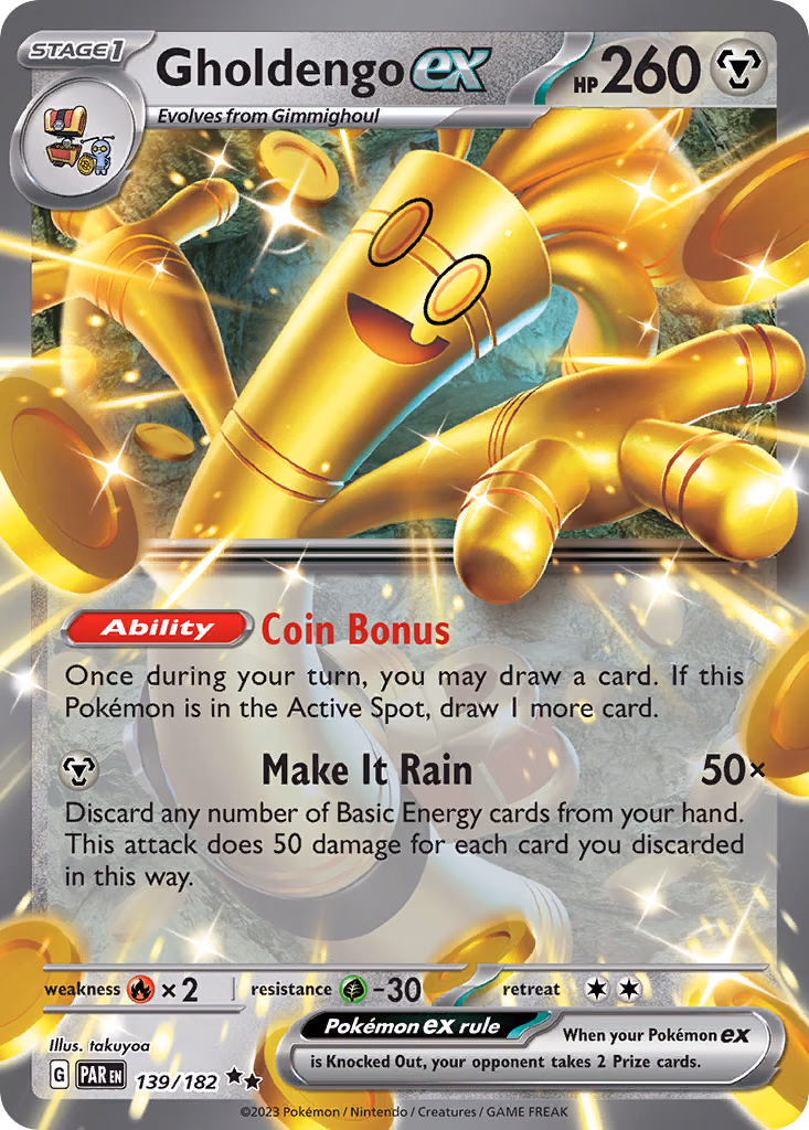 Gholdengo ex Pokemon card (139/182, Paradox Rift)