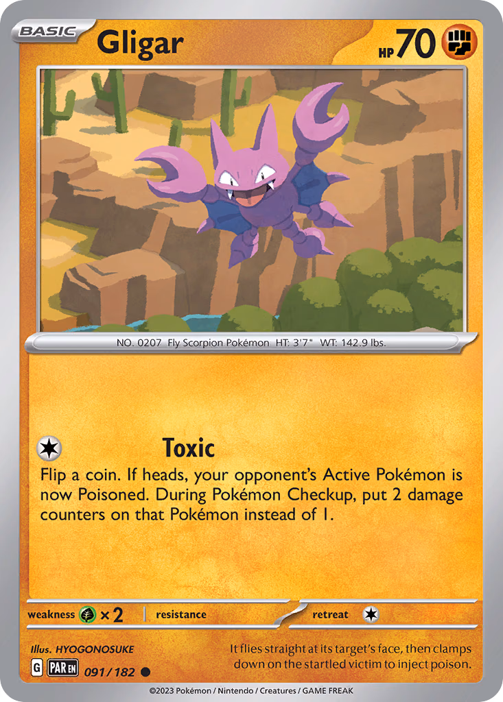 Gligar Pokemon card (091/182, Paradox Rift)