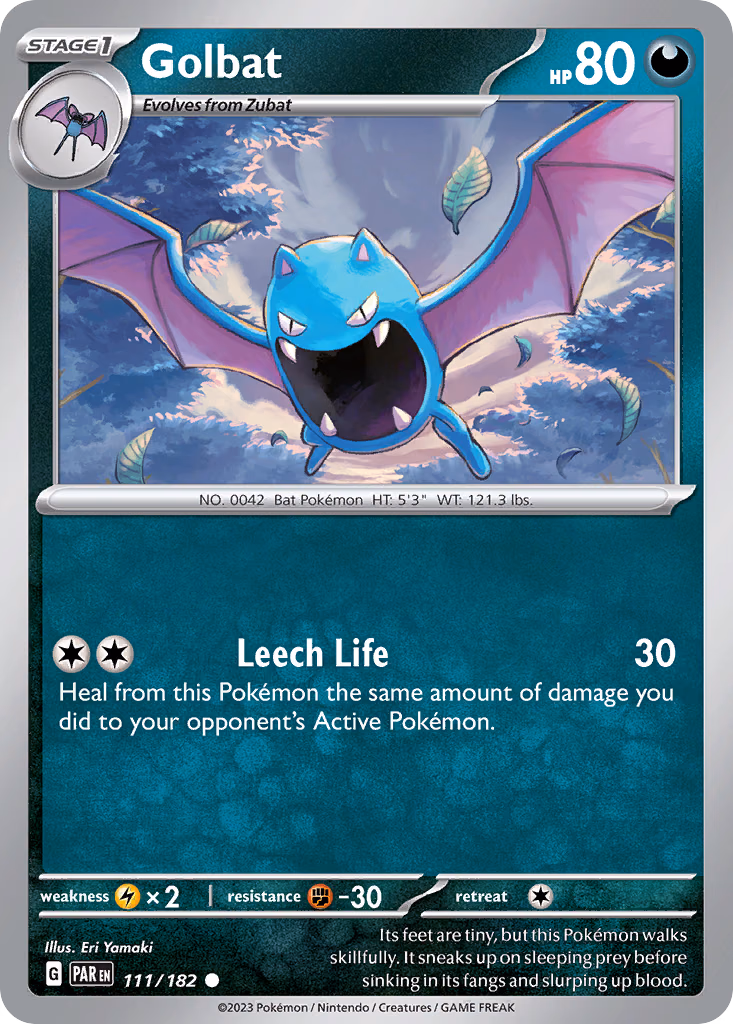 Golbat Pokemon card (111/182, Paradox Rift)