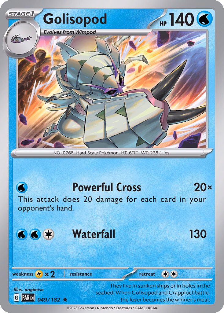Golisopod Pokemon card (049/182, Paradox Rift)