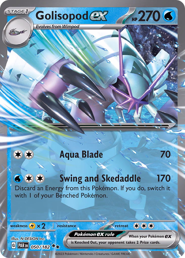 Golisopod ex Pokemon card (050/182, Paradox Rift)