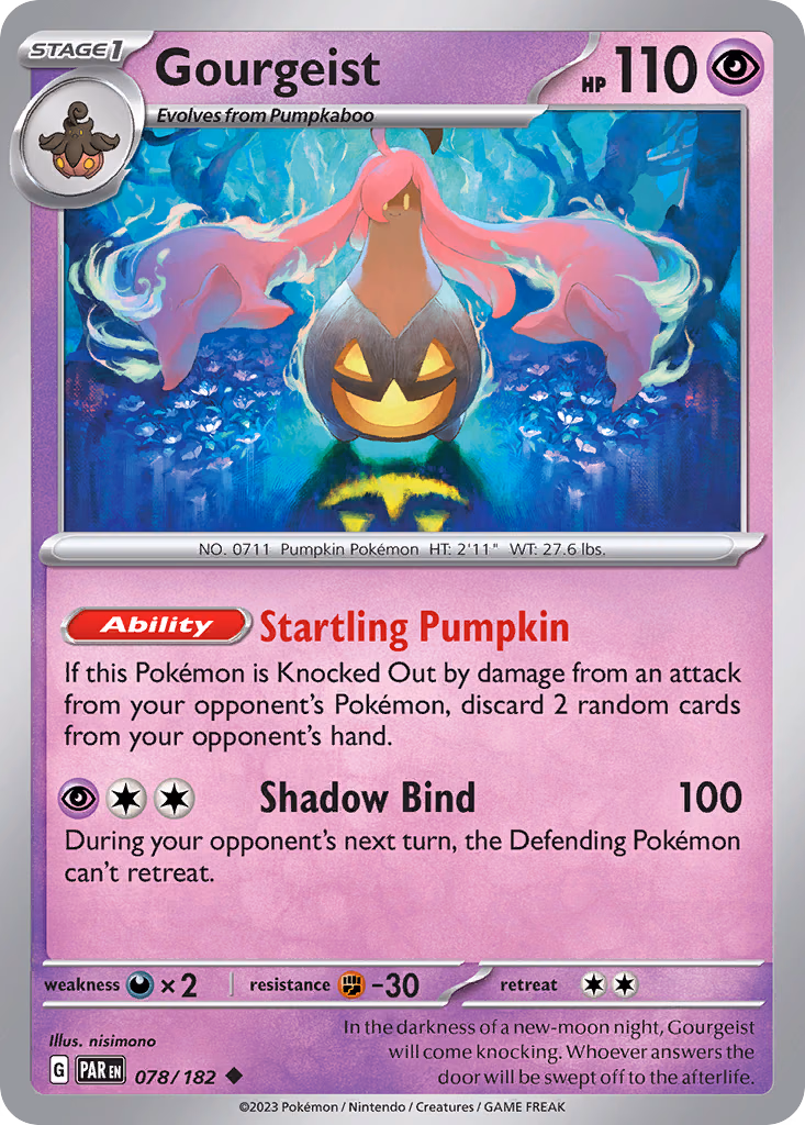 Gourgeist Pokemon card (078/182, Paradox Rift)