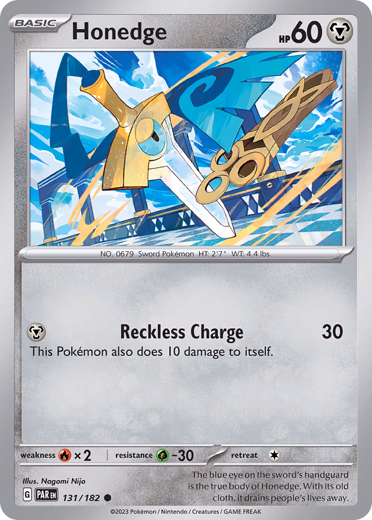 Honedge Pokemon card (131/182, Paradox Rift)