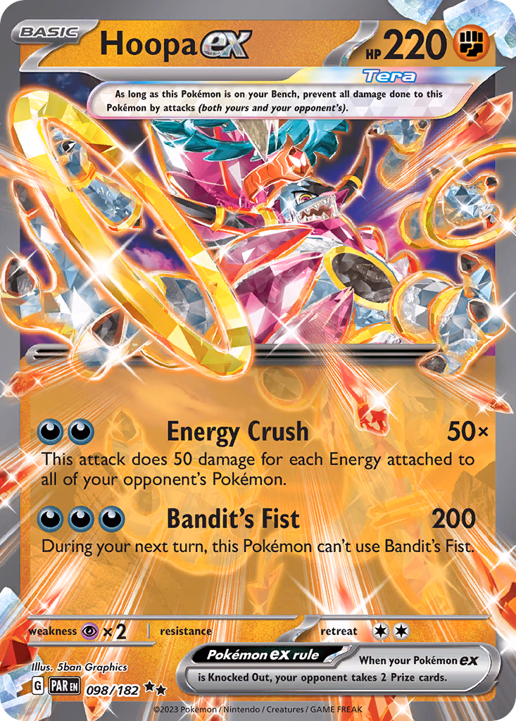 Hoopa ex Pokemon card (098/182, Paradox Rift)