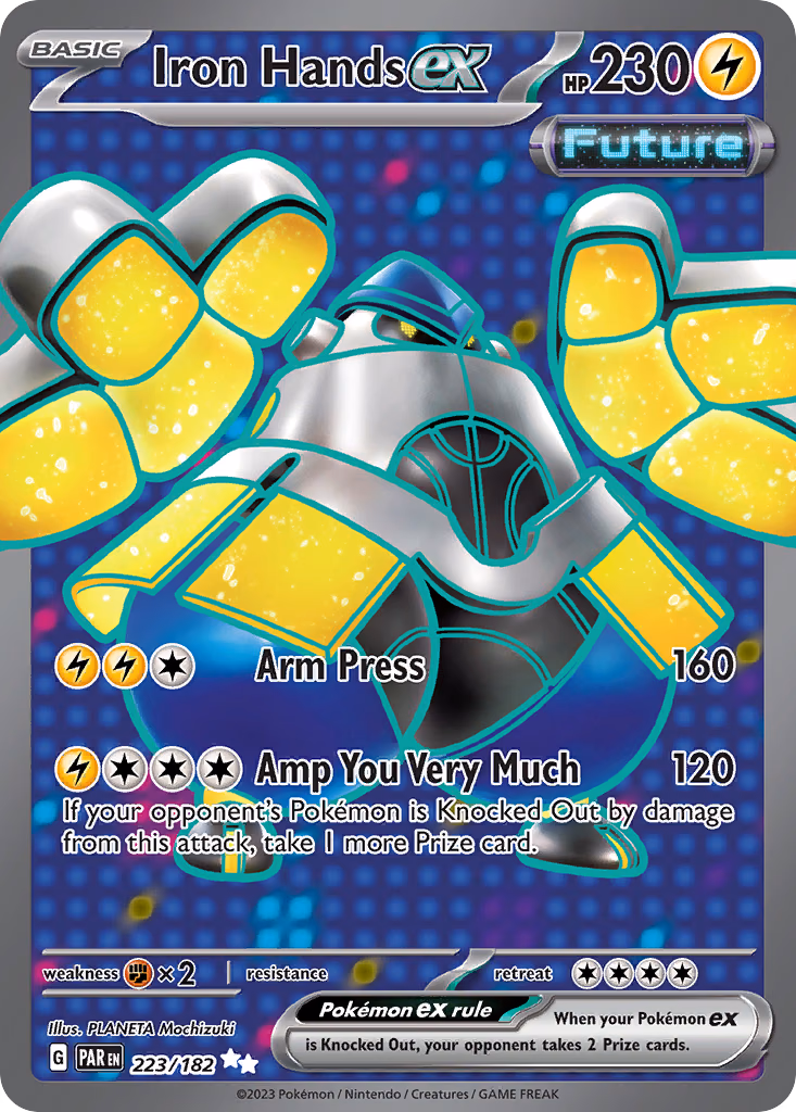 Iron Hands ex Pokemon card (223/182, Paradox Rift)