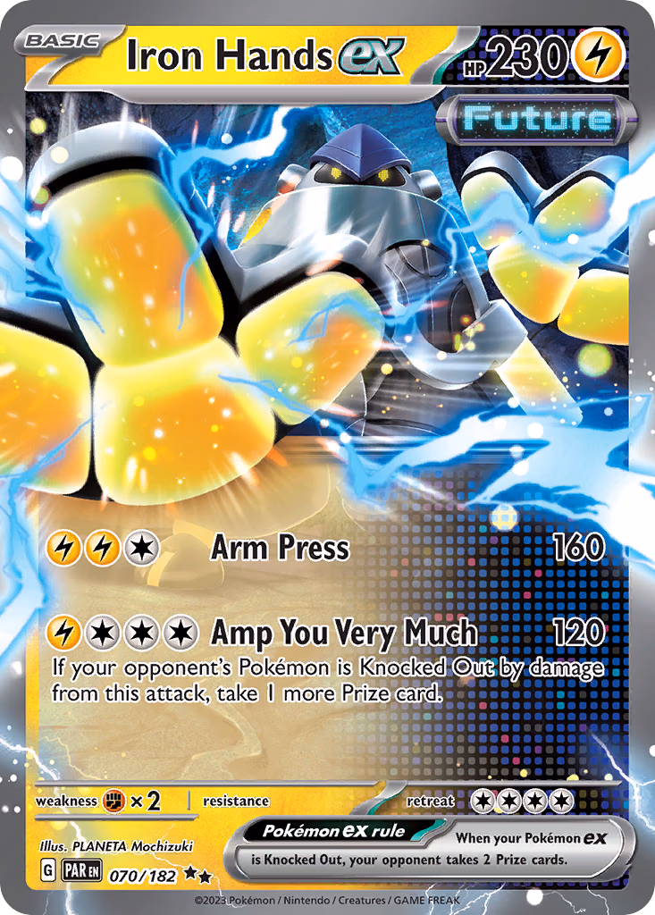 Iron Hands ex Pokemon card (070/182, Paradox Rift)