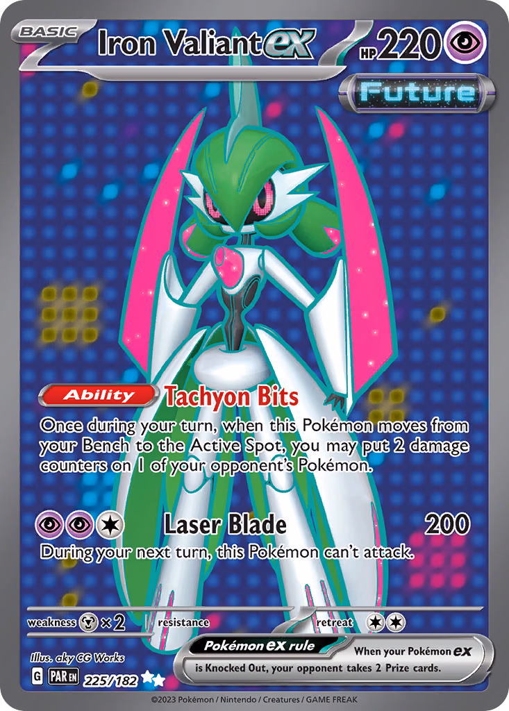 Iron Valiant ex Pokemon card (225/182, Paradox Rift)