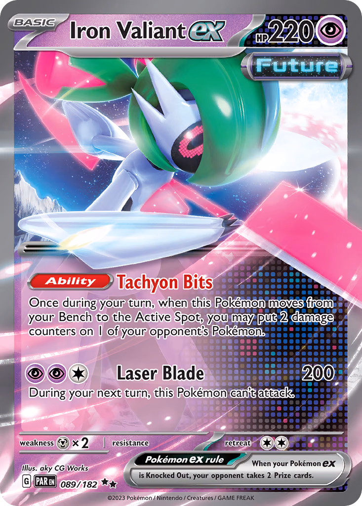 Iron Valiant ex Pokemon card (089/182, Paradox Rift)