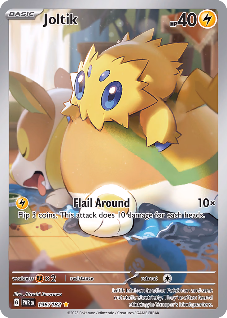 Joltik Pokemon card (196/182, Paradox Rift)