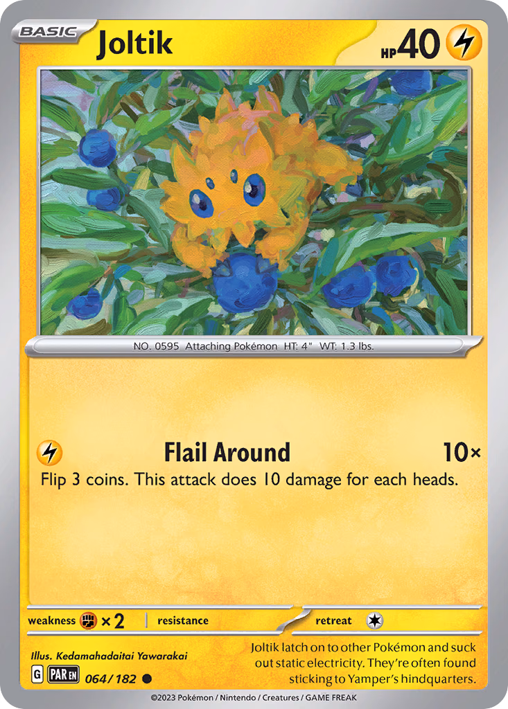 Joltik Pokemon card (064/182, Paradox Rift)