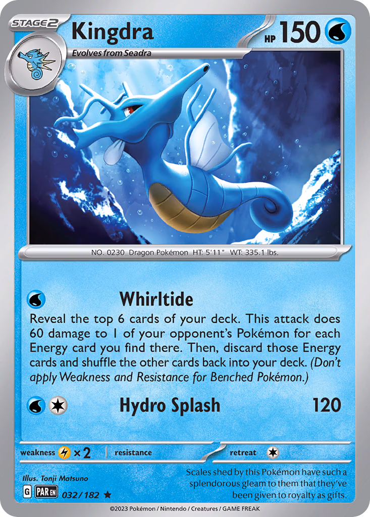 Kingdra Pokemon card (032/182, Paradox Rift)