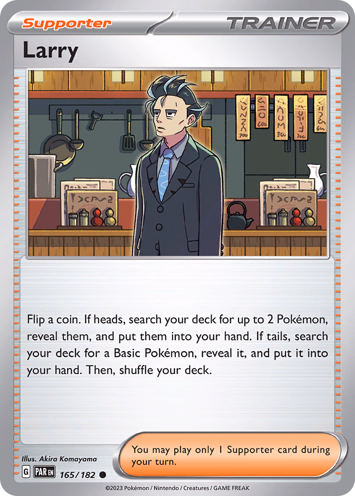 Larry Pokemon card (165/182, Paradox Rift)