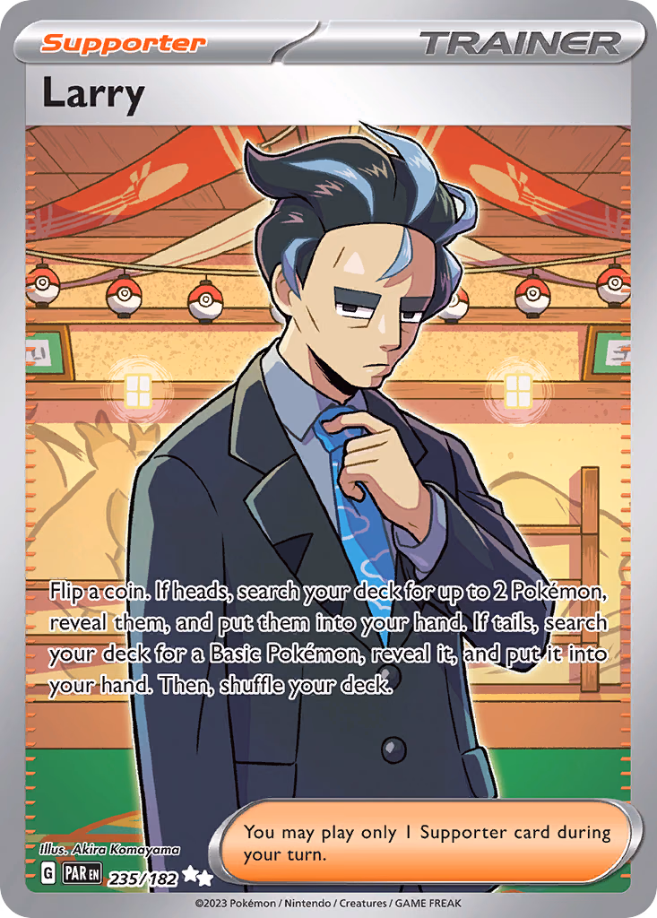 Larry Pokemon card (235/182, Paradox Rift)