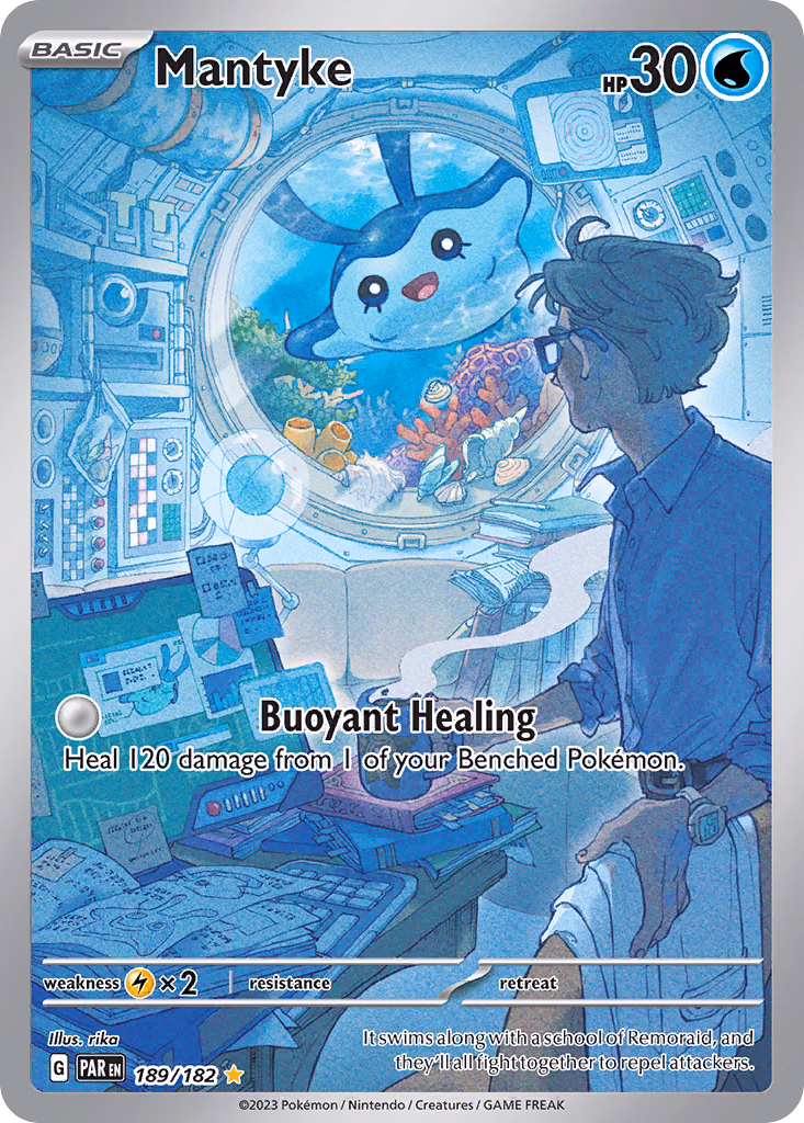 Mantyke Pokemon card (189/182, Paradox Rift)