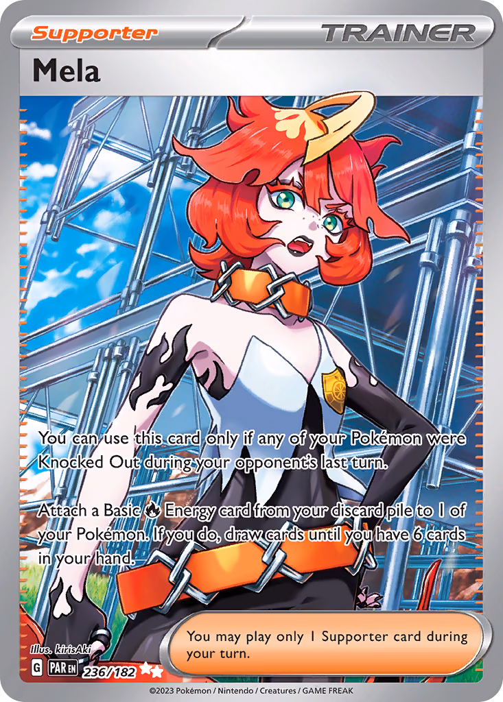 Mela Pokemon card (236/182, Paradox Rift)