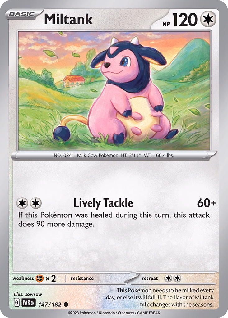 Miltank Pokemon card (147/182, Paradox Rift)
