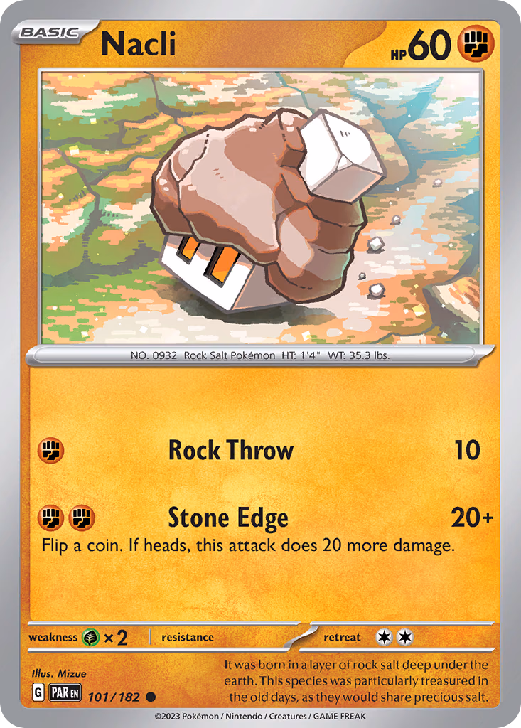 Nacli Pokemon card (101/182, Paradox Rift)