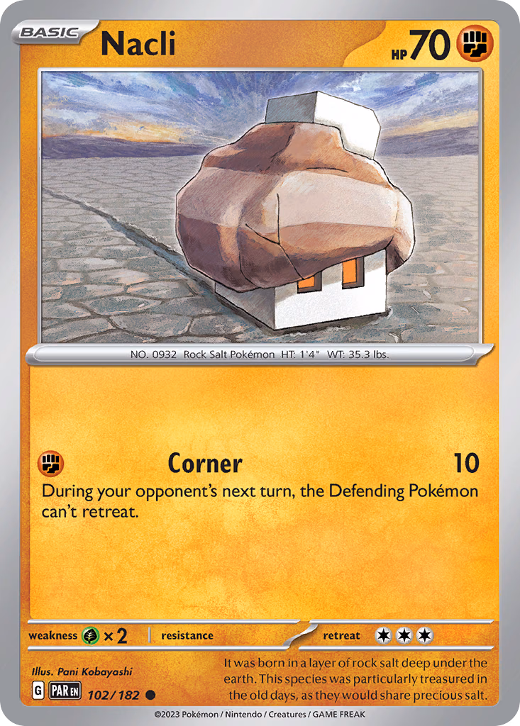 Nacli Pokemon card (102/182, Paradox Rift)
