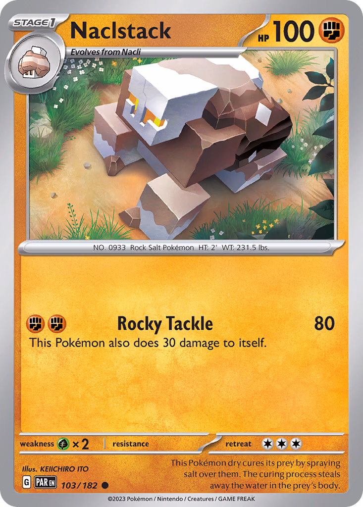 Naclstack Pokemon card (103/182, Paradox Rift)