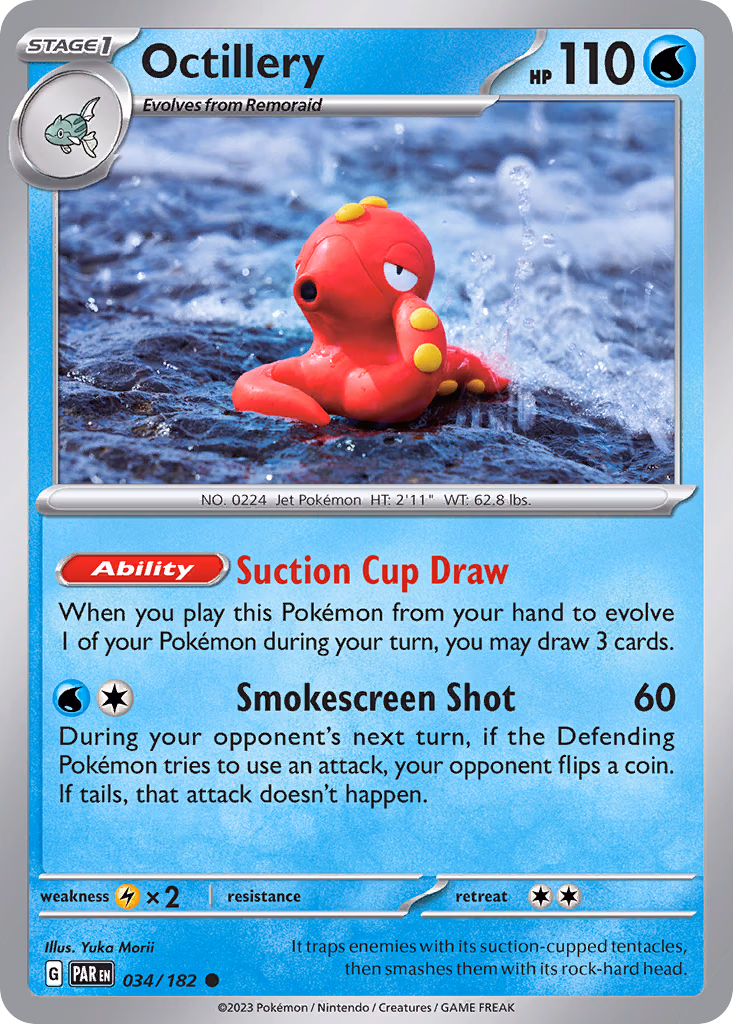 Octillery Pokemon card (034/182, Paradox Rift)