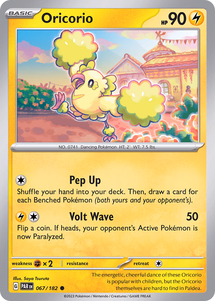 Oricorio Pokemon card (067/182, Paradox Rift)