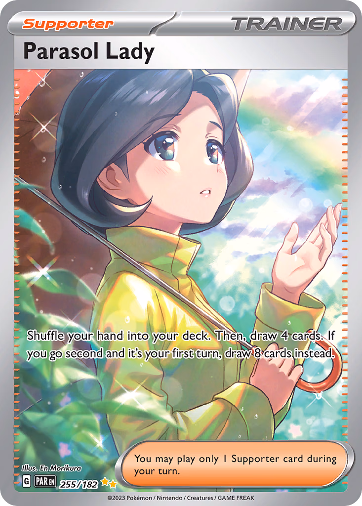 Parasol Lady Pokemon card (255/182, Paradox Rift)