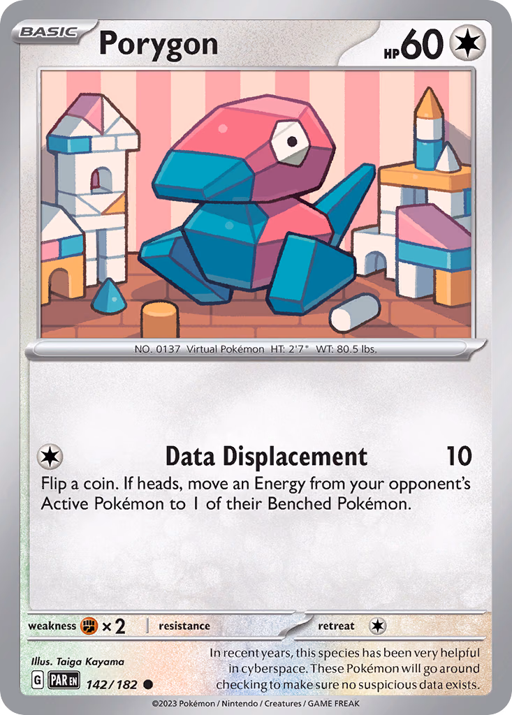Porygon Pokemon card (142/182, Paradox Rift)