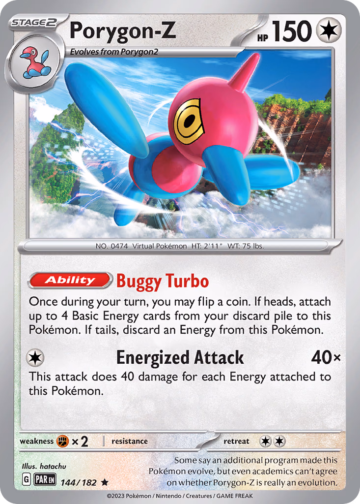 Porygon-Z Pokemon card (144/182, Paradox Rift)