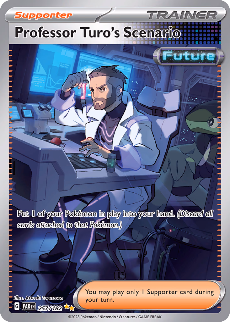 Professor Turo's Scenario Pokemon card (257/182, Paradox Rift)