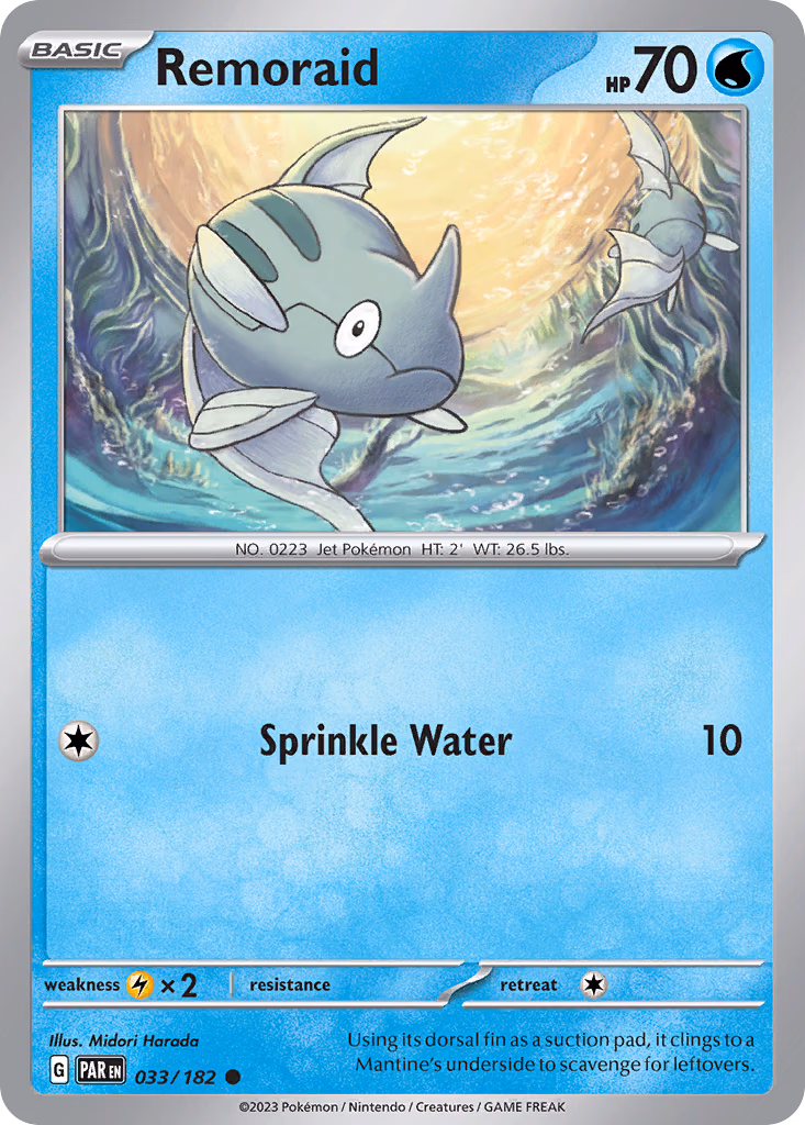 Remoraid Pokemon card (033/182, Paradox Rift)