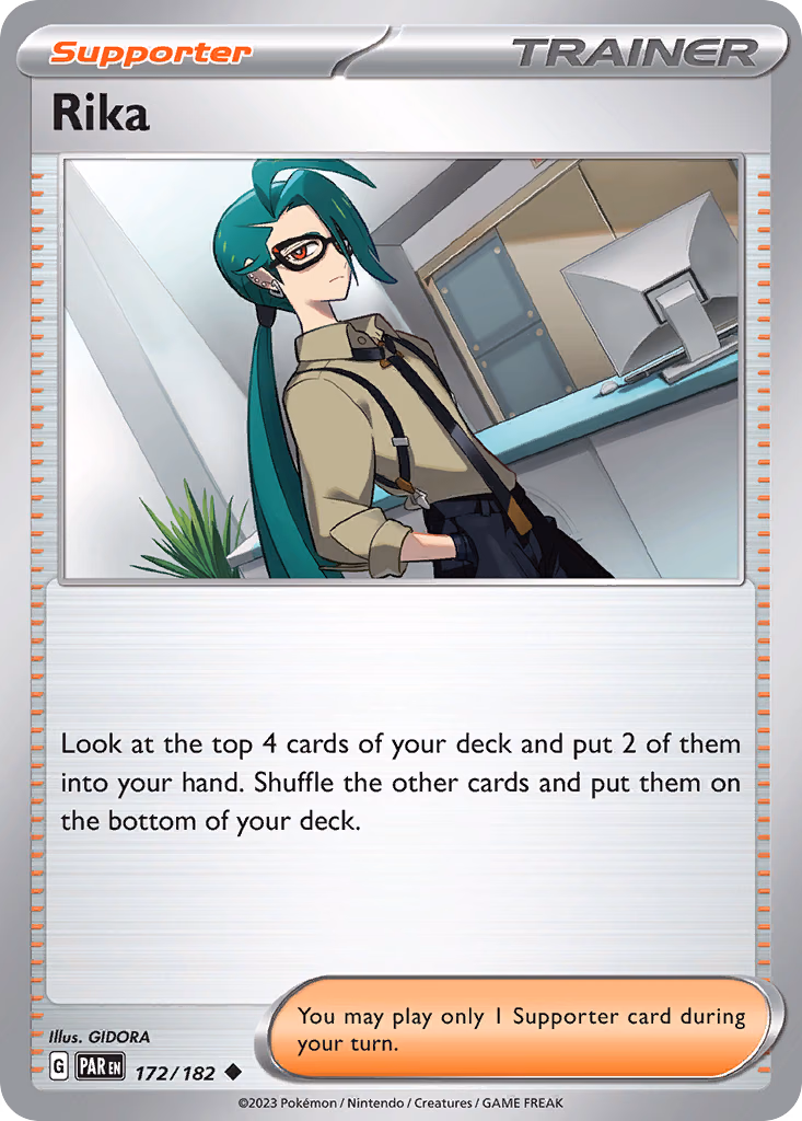 Rika Pokemon card (172/182, Paradox Rift)