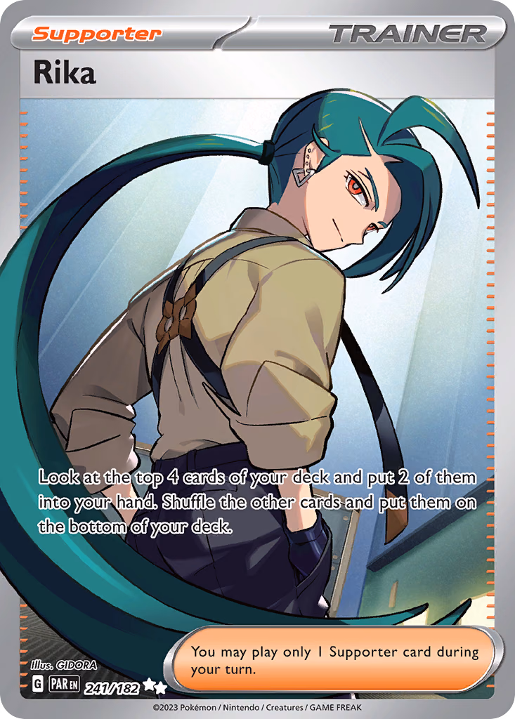 Rika Pokemon card (241/182, Paradox Rift)