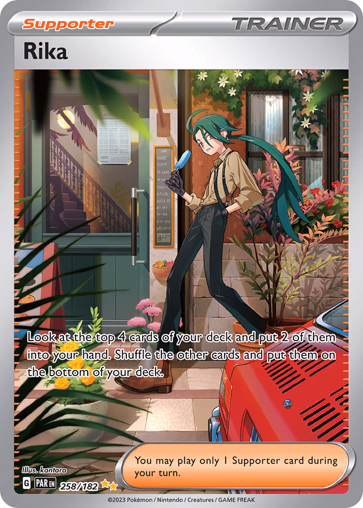 Rika Pokemon card (258/182, Paradox Rift)