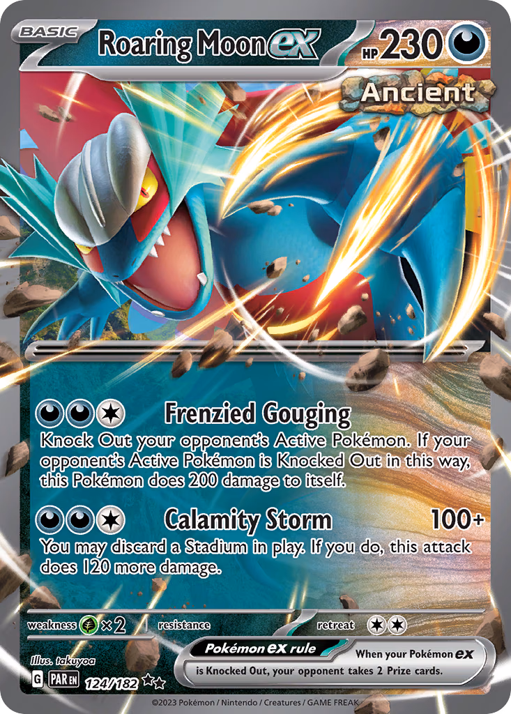 Roaring Moon ex Pokemon card (124/182, Paradox Rift)
