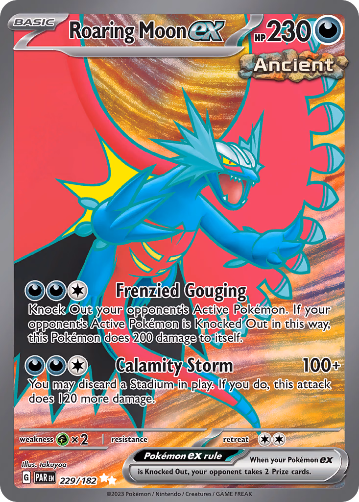 Roaring Moon ex Pokemon card (229/182, Paradox Rift)
