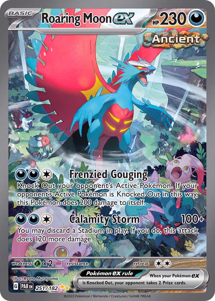 Roaring Moon ex Pokemon card (251/182, Paradox Rift)