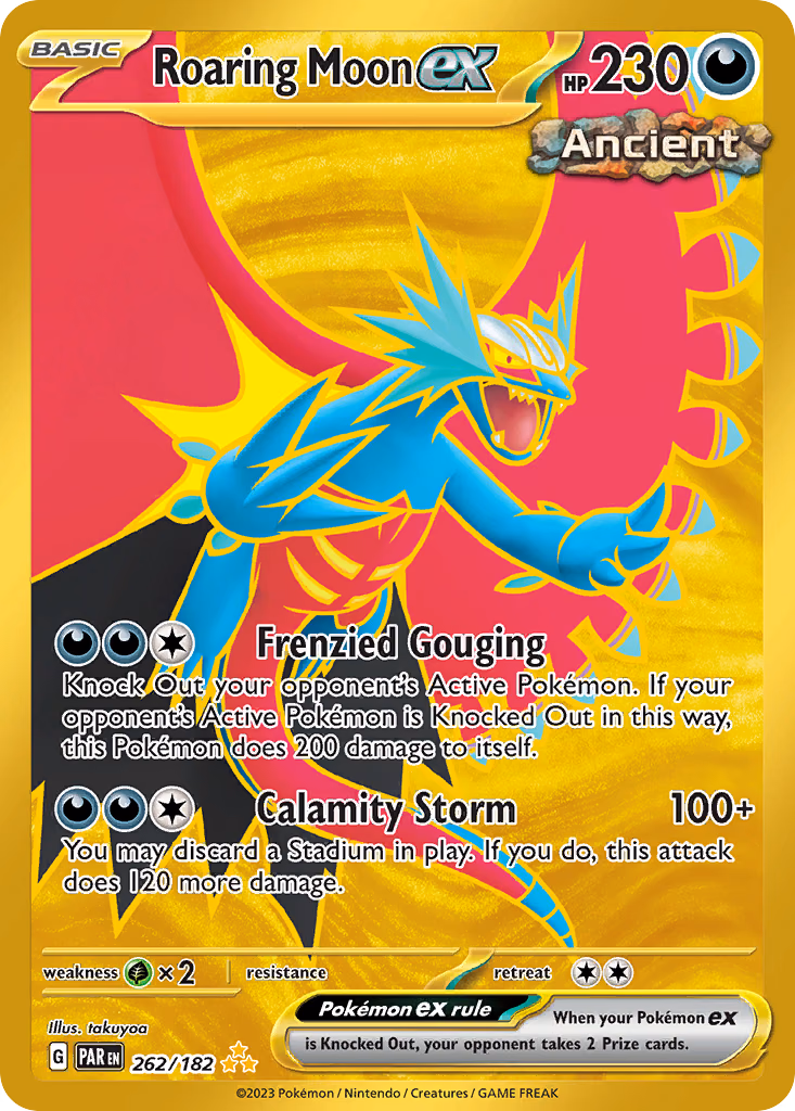 Roaring Moon ex Pokemon card (262/182, Paradox Rift)