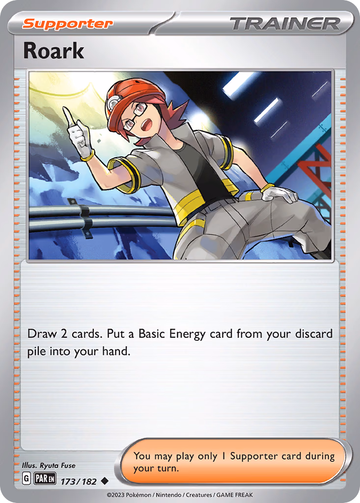 Roark Pokemon card (173/182, Paradox Rift)
