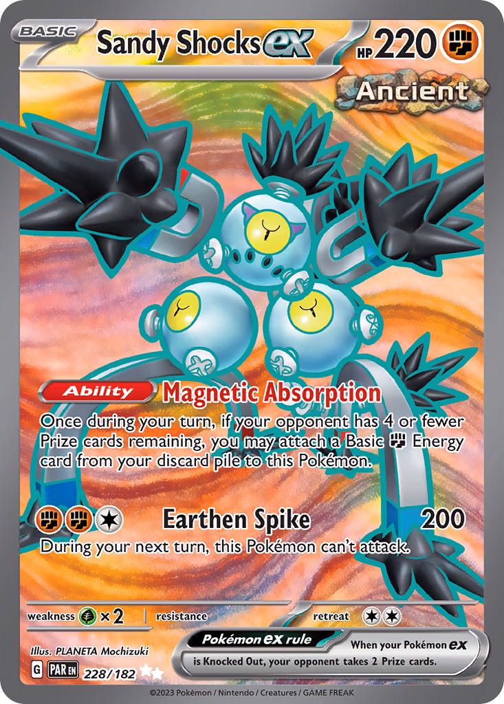 Sandy Shocks ex Pokemon card (228/182, Paradox Rift)